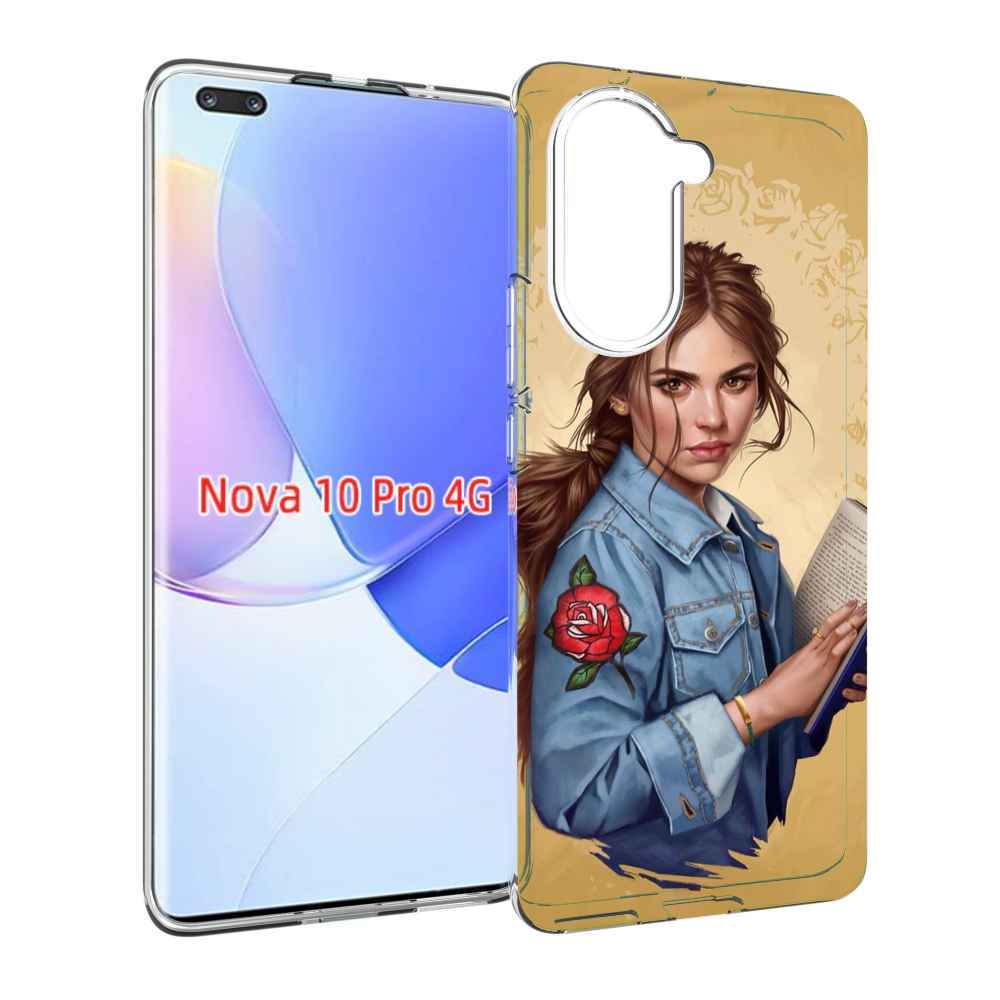 Чехол MyPads девушка-в-бежевом-фоне для Huawei Nova 10 Pro противоударный