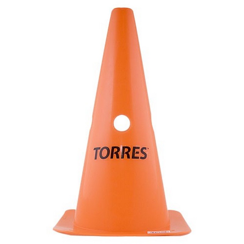 Конус тренировочный Torres TR1009, 30х19х19 см, 4 отв., 2.5 см, жёсткий 10 шт.