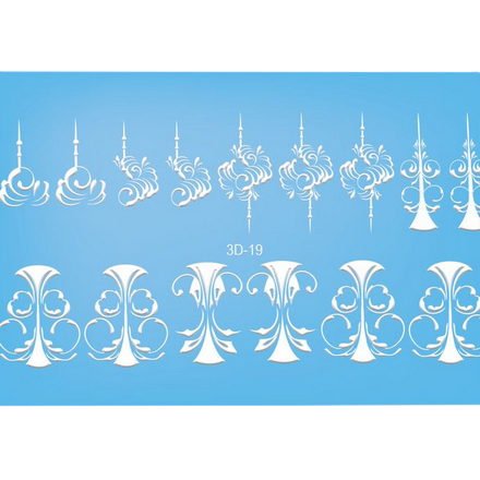 

Набор, Anna Tkacheva, 3D-слайдер №19, белый «Вензель. Вензеля», 3 шт.