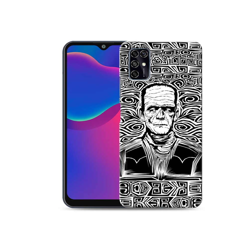 

Чехол MyPads Tocco для ZTE Blade V2020 Smart франкенштейн черно белый (PT156449.459.661), Прозрачный, Tocco