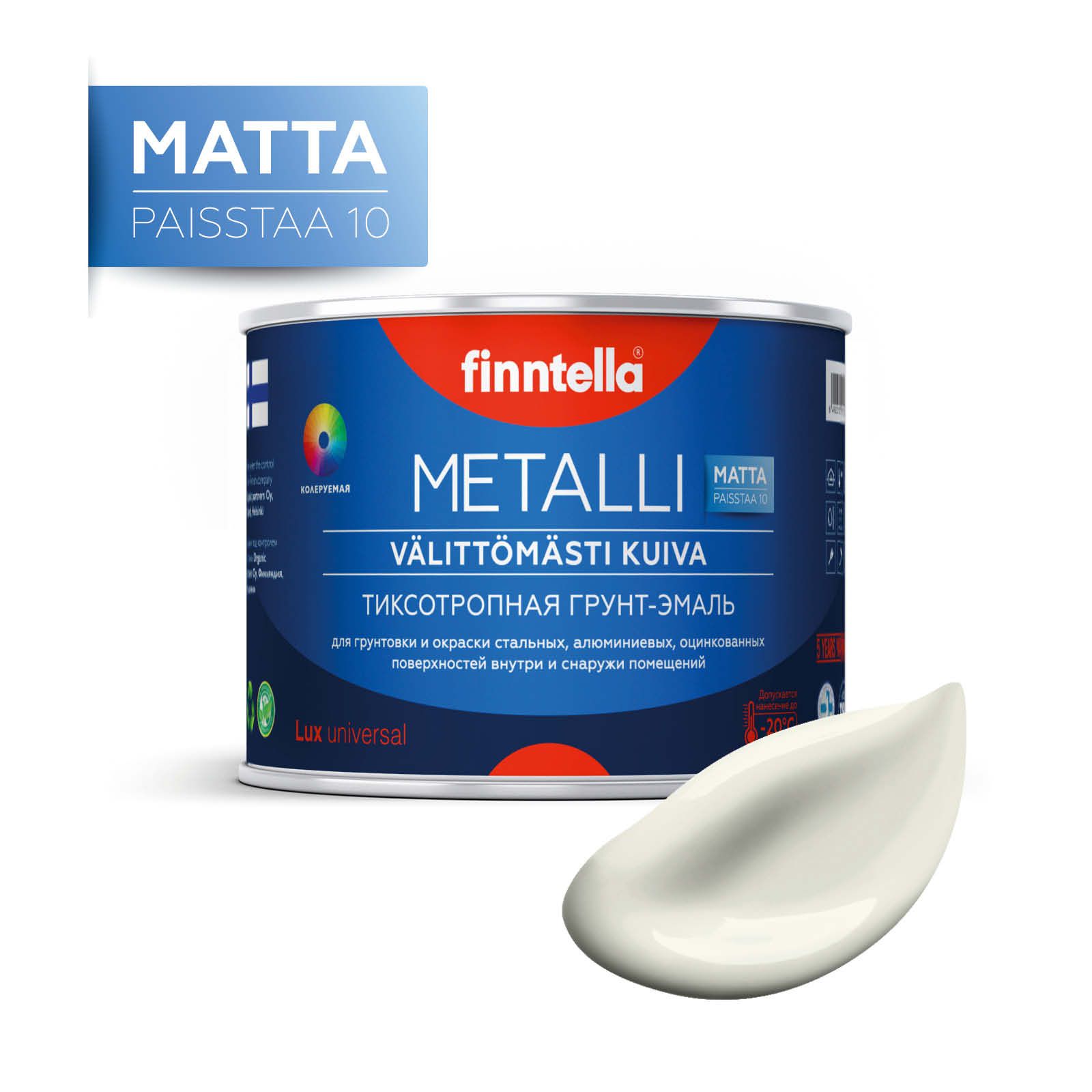 

Краска METALLI Matta, ANTIIKKI античный белый, 0,45л, Бежевый, METALLI Matta