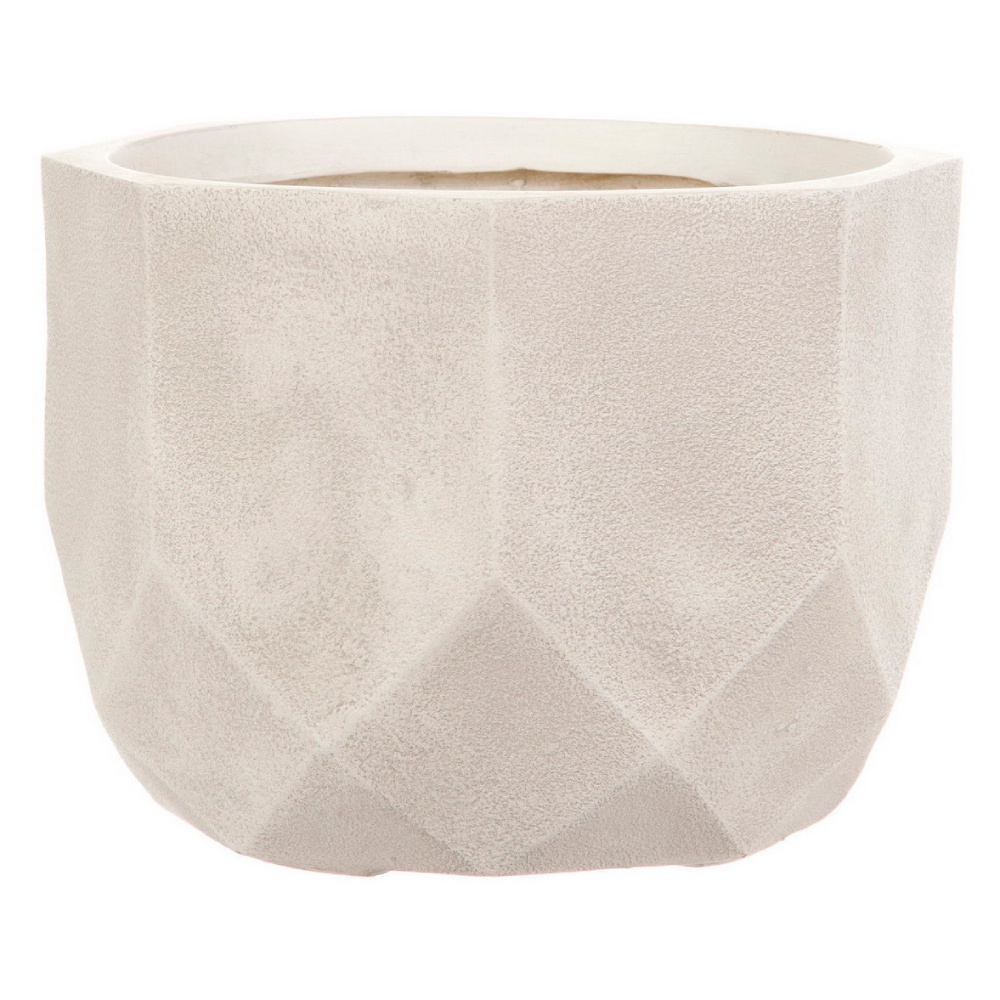 Цветочное кашпо Идеалист Геометри DROUND30-AW 16 л слоновая кость 1 шт.