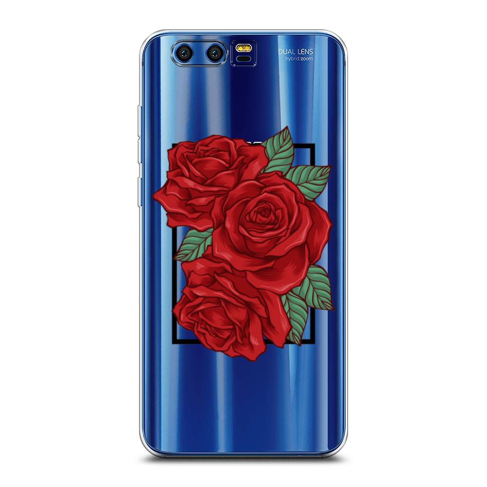 

Чехол на Honor 9 "Три алые розы", Красный, 62450-2