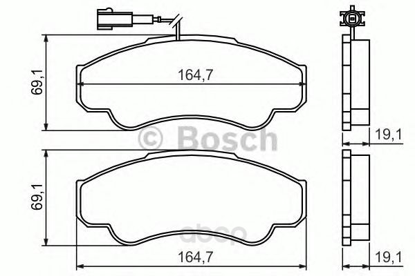 

Тормозные колодки Bosch передние дисковые 986424769, Колодки тормозные дисковые | перед |