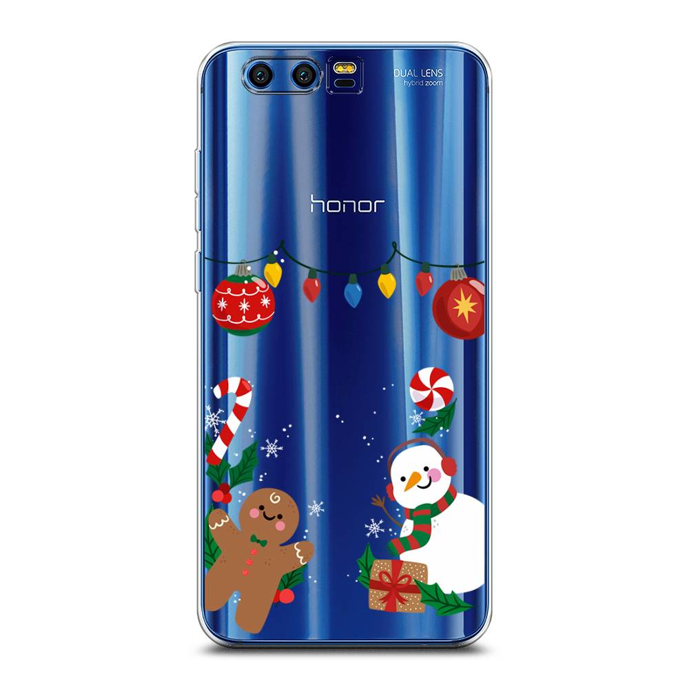 

Чехол на Honor 9 "Новогоднее настроение", Коричневый;красный;зеленый, 62450-5