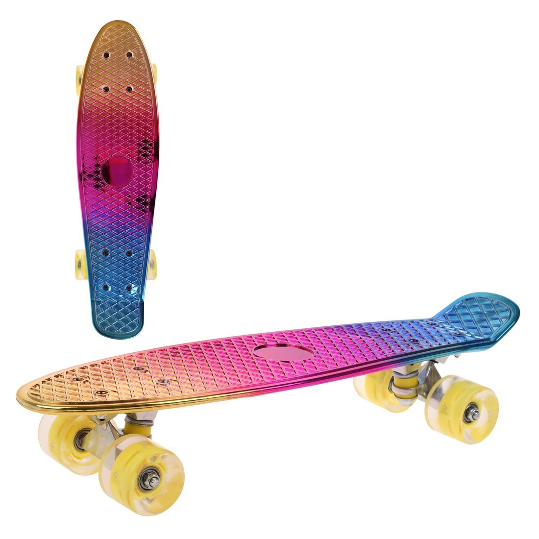 фото Детский скейтборд x-match пластиковый, 56,5*14,5 см, колеса pu со светом