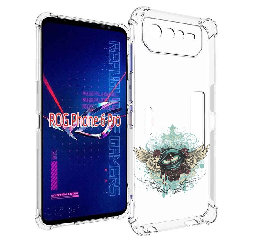 

Чехол MyPads плачущий глаз с крыльями для Asus ROG Phone 6 Pro, Прозрачный, Tocco