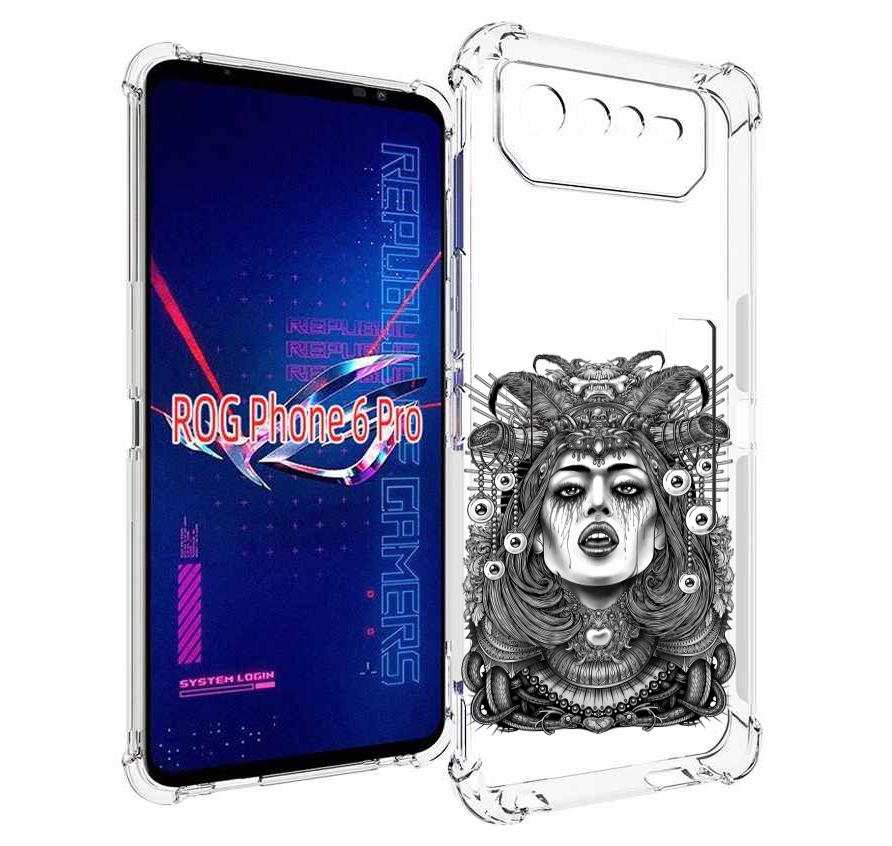 

Чехол MyPads портрет девушки черно белый для Asus ROG Phone 6 Pro, Прозрачный, Tocco
