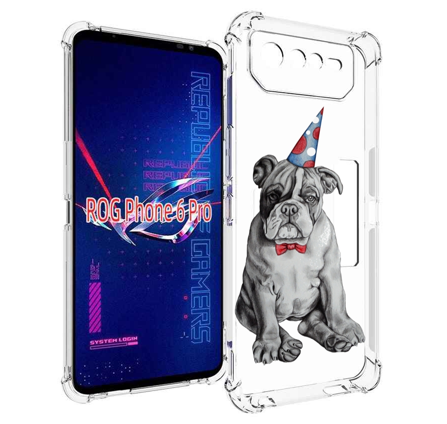 

Чехол MyPads праздничный щенок для Asus ROG Phone 6 Pro, Прозрачный, Tocco