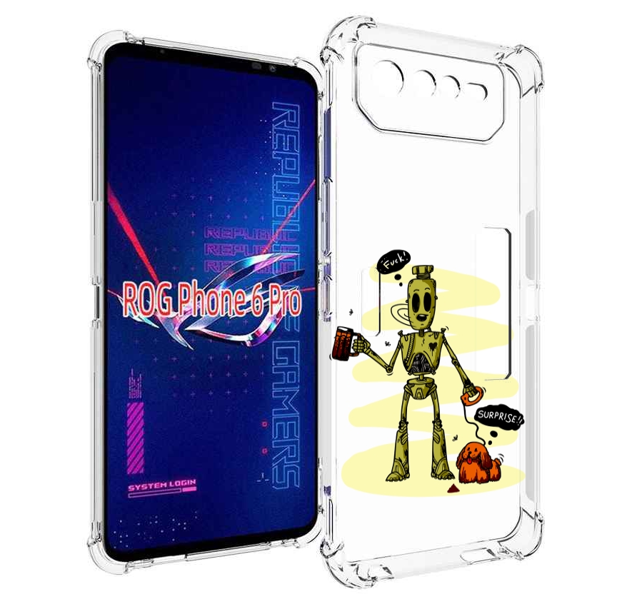 

Чехол MyPads прикольный робот для Asus ROG Phone 6 Pro, Прозрачный, Tocco