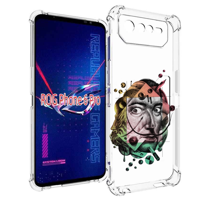 

Чехол MyPads разноцветное лицо абстракция для Asus ROG Phone 6 Pro, Прозрачный, Tocco