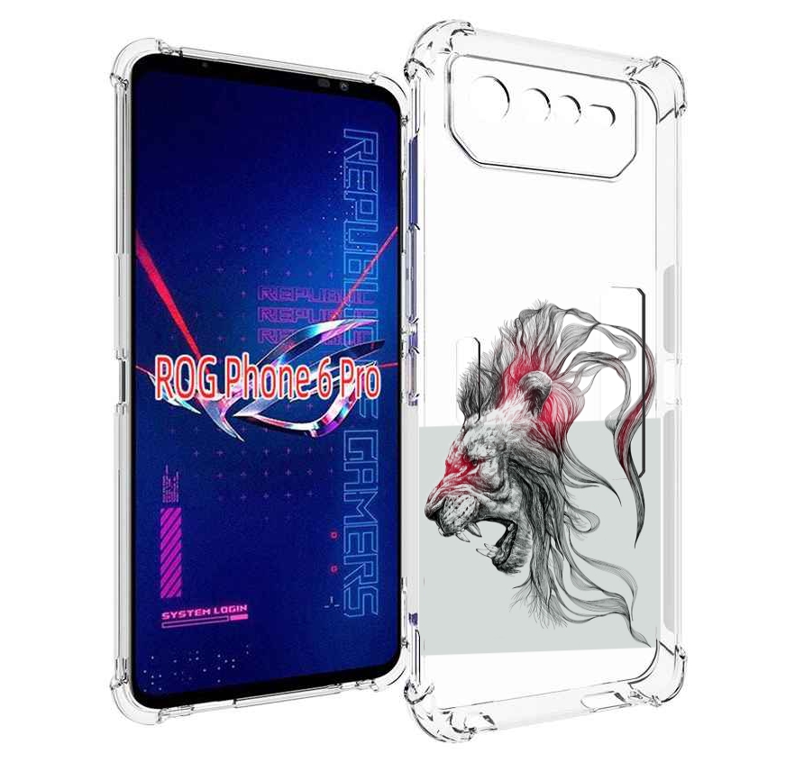 

Чехол MyPads разъяренный лев для Asus ROG Phone 6 Pro, Прозрачный, Tocco