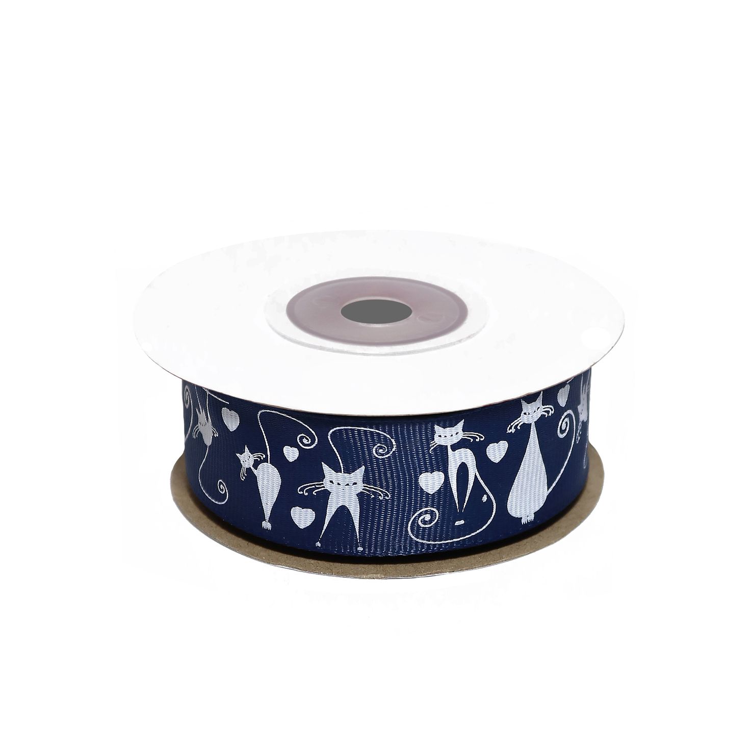 

Лента репсовая Дамское счастье "Кошки", 25 мм х 9 м, (А3-038) т. синий/белый