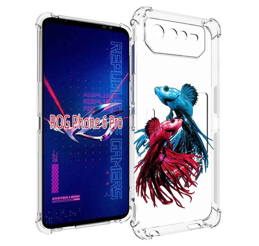 

Чехол MyPads рыбы петушки для Asus ROG Phone 6 Pro, Прозрачный, Tocco