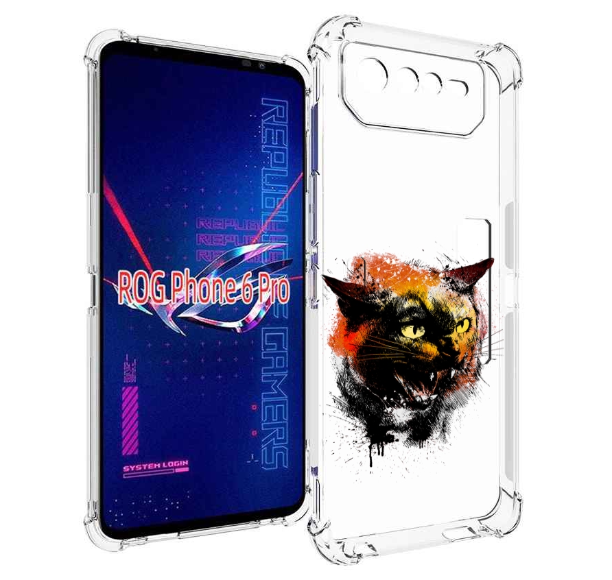 

Чехол MyPads сиамский кот для Asus ROG Phone 6 Pro, Прозрачный, Tocco