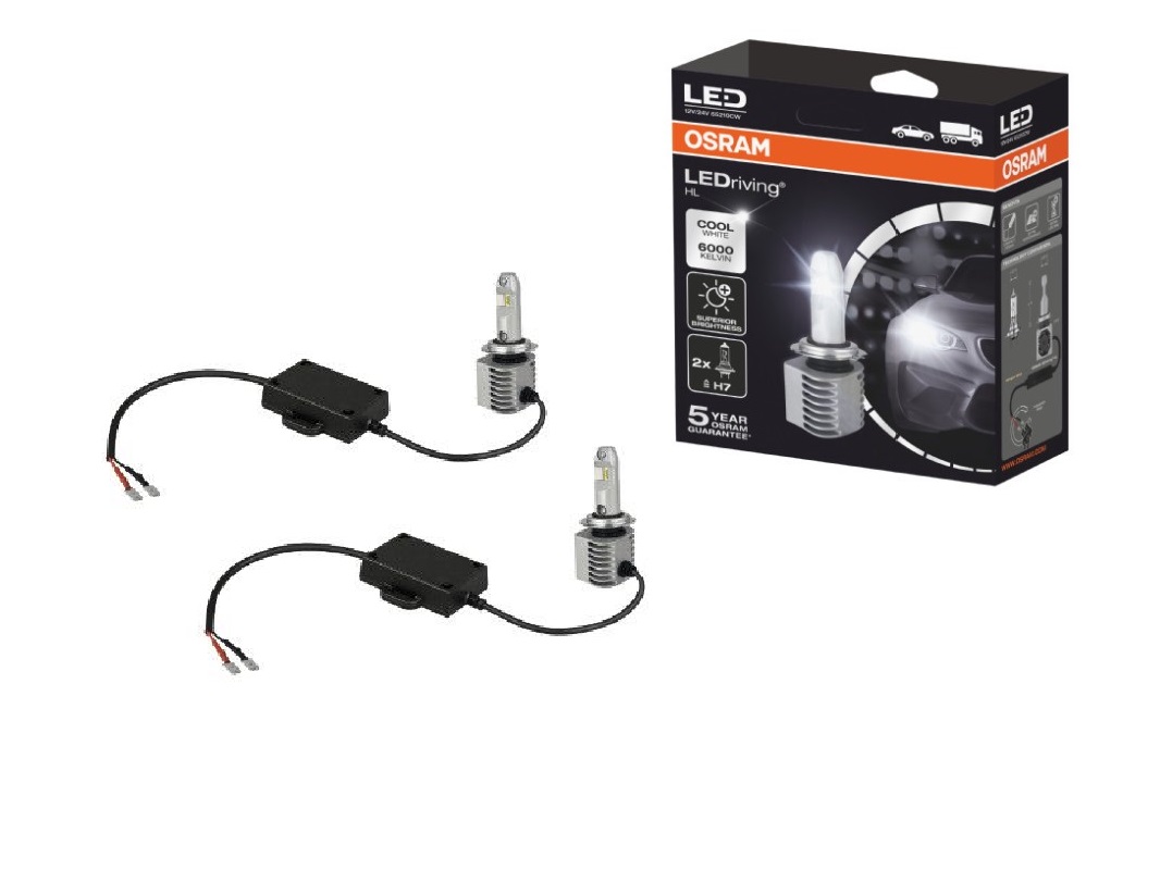 фото H7 (14w) 12v лампа светодиодная ledriving® 6000k, 2шт. osram арт. 65210cw