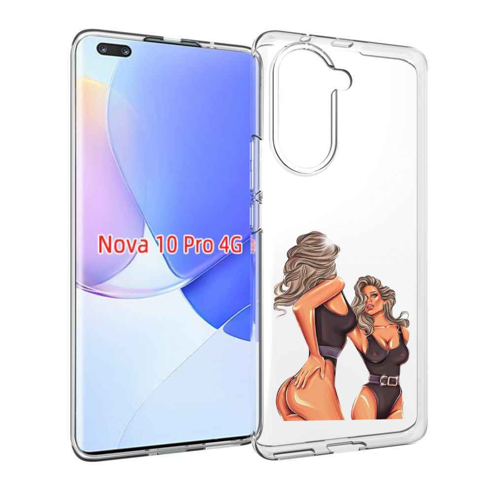 Чехол MyPads девушка-в-купальнике-черном женский для Huawei Nova 10 Pro противоударный