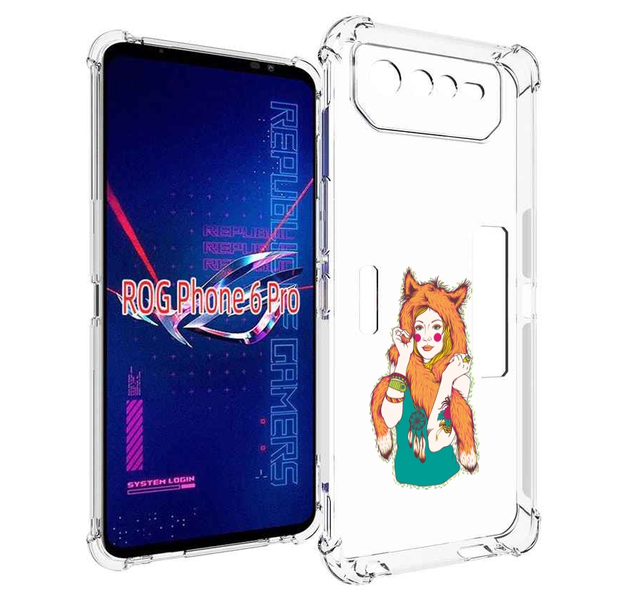 

Чехол MyPads Девушка лиса для Asus ROG Phone 6 Pro, Прозрачный, Tocco
