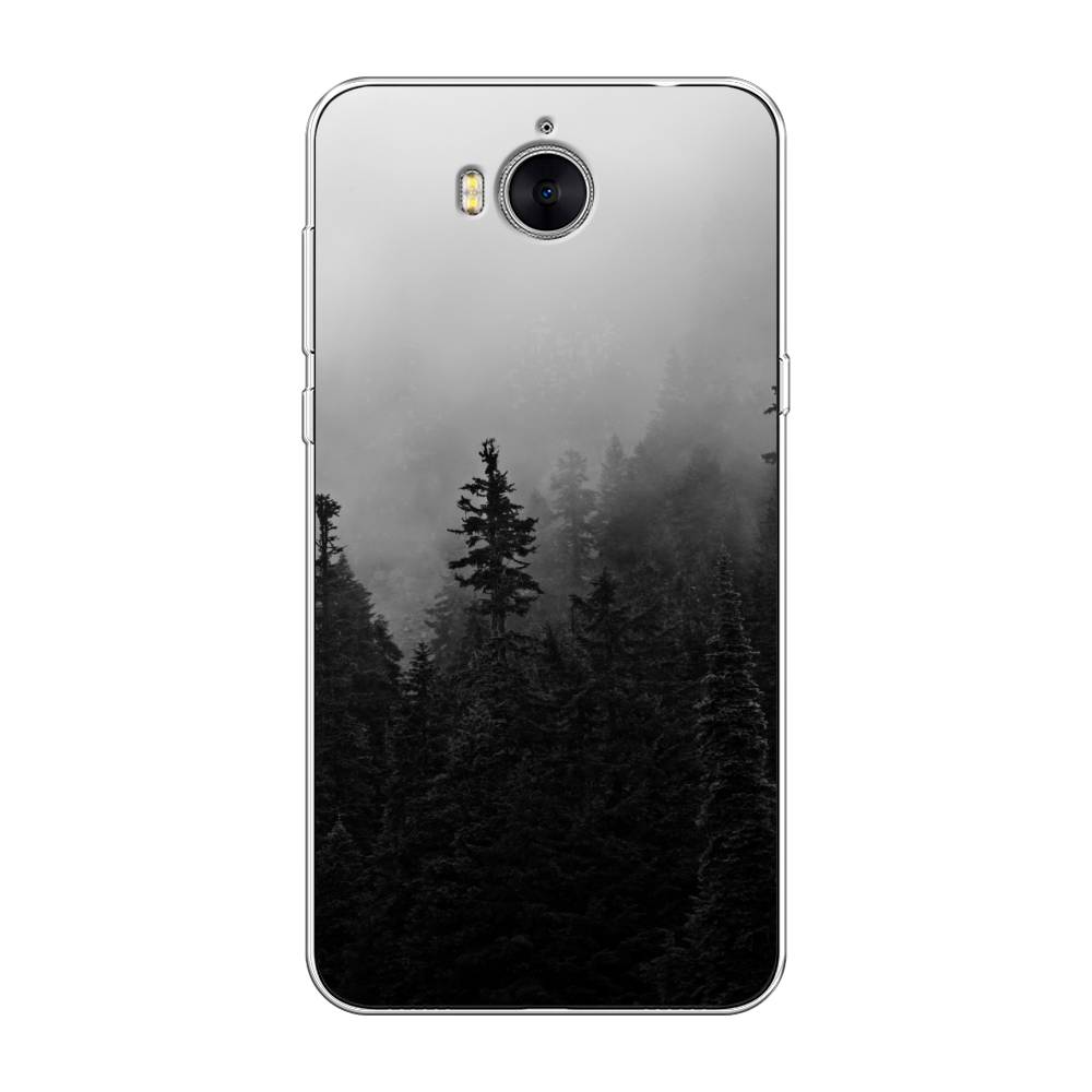 

Чехол на Huawei Y5 2017 "Туманный лес", Серый;черный, 62550-2