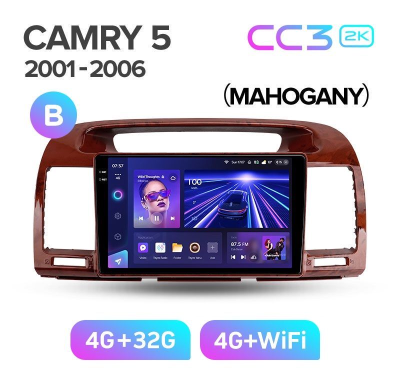 Магнитола TEYES TOYOTA CAMRY 30 2001-2006 грамка под дерево CC3 2K 432ГБ 3655000₽
