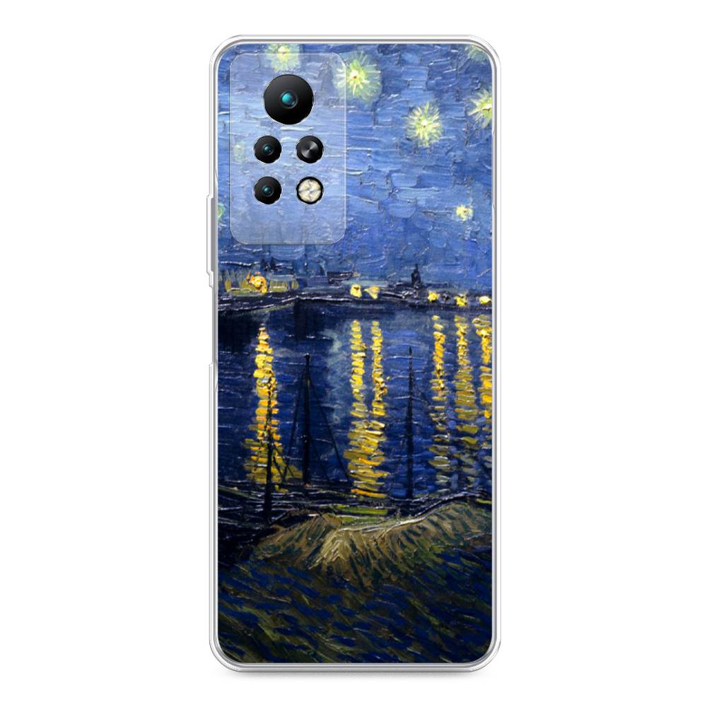 

Чехол для Infinix Note 11 Pro "Звездная ночь над Роной", Синий;желтый, 3100550-4