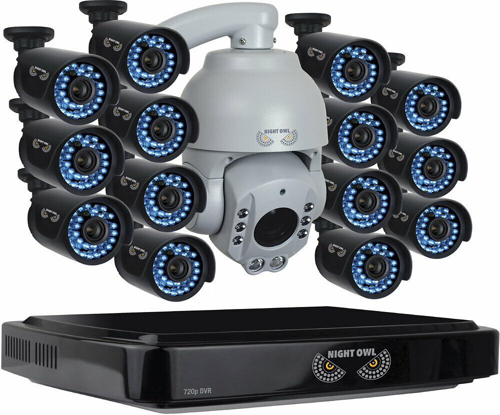 Система видеонаблюдения Night Owl 2Tb [B-A720-162-14-1PTZ] (15 камер) шнур питания neon night