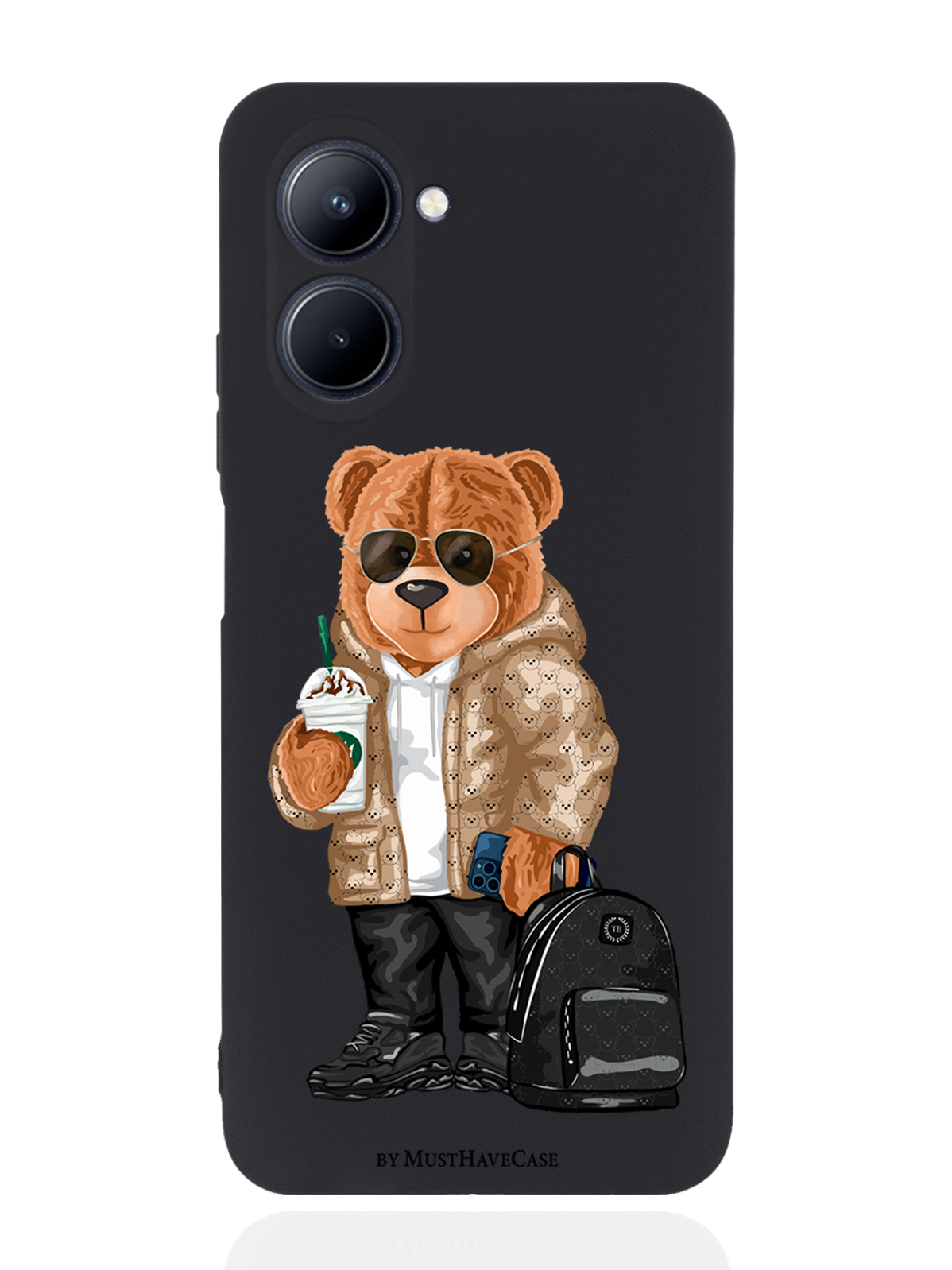 

Чехол MustHaveCase для realme C33 Tony Style в очках черный, Коричневый;черный;белый