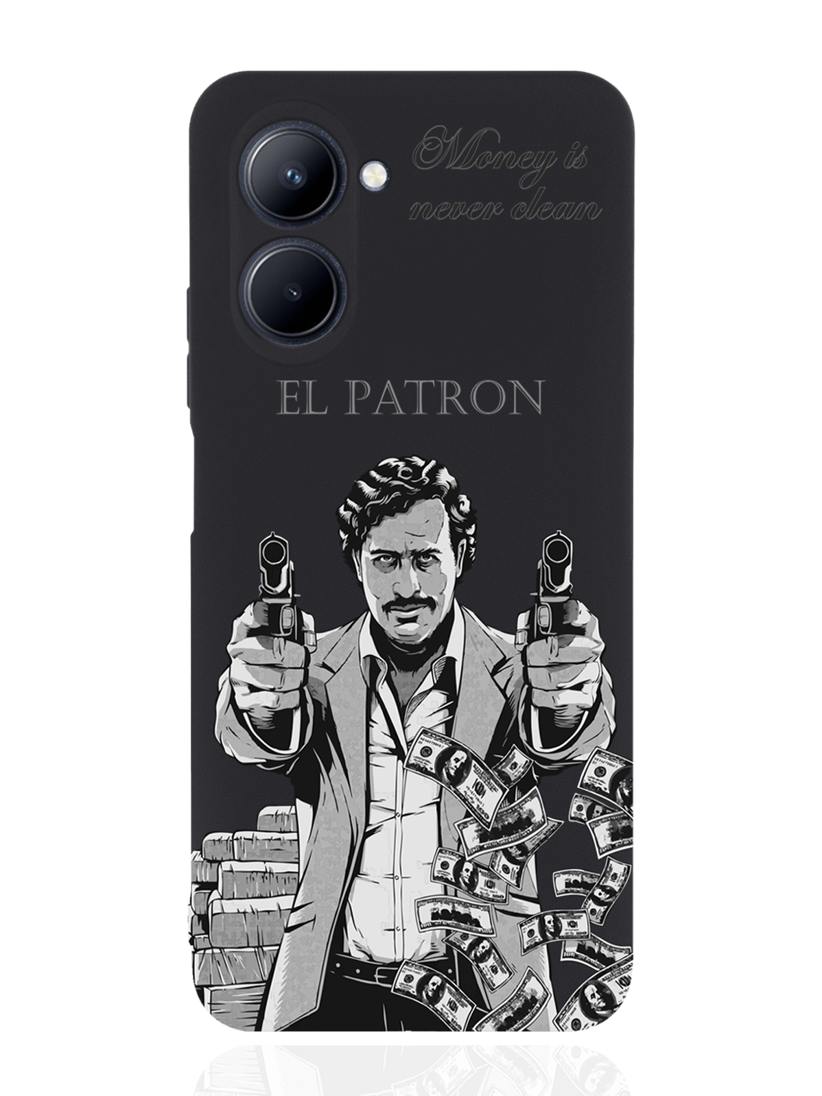 

Чехол MustHaveCase для realme C33 El Patron Pablo Escobar/ Пабло Эскобар черный, Серый;черный
