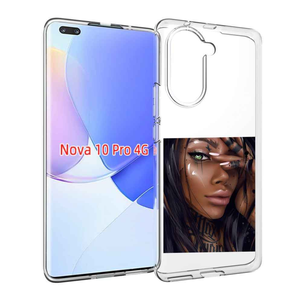 Чехол MyPads девушка-с-зелеными-глазами-яркими для Huawei Nova 10 Pro противоударный
