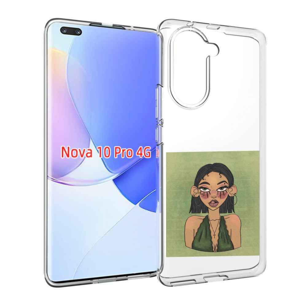 Чехол MyPads девушка-с-каре-и-тату для Huawei Nova 10 Pro противоударный
