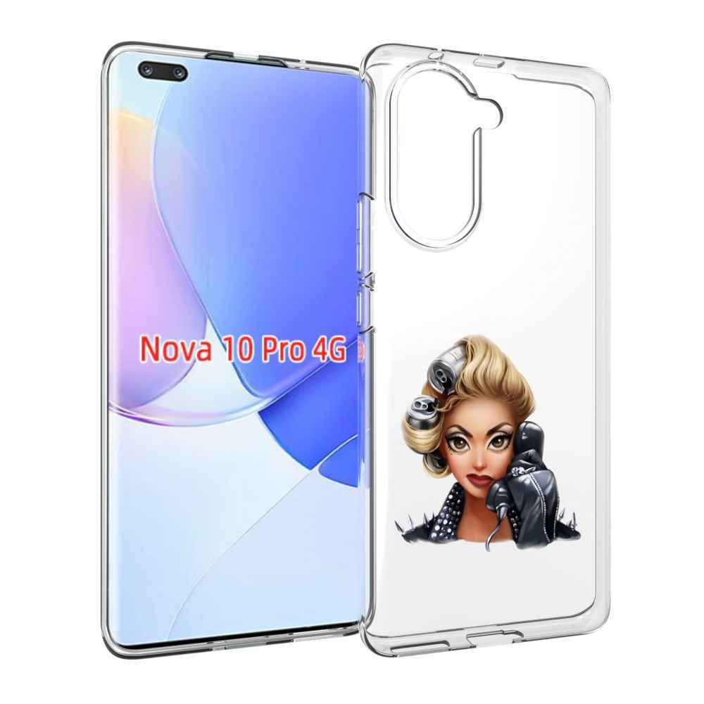 Чехол MyPads девушка-смайлик-с-телефоном женский для Huawei Nova 10 Pro противоударный