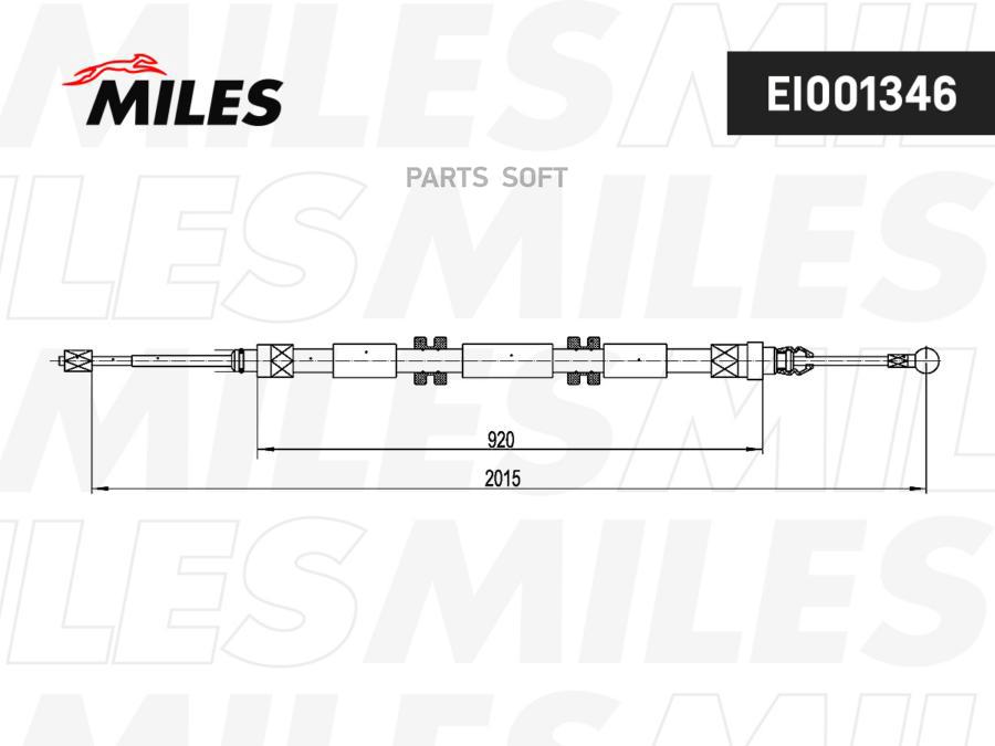 

MILES EI001346 Трос стояночного тормоза KANGOO (III) EI001346