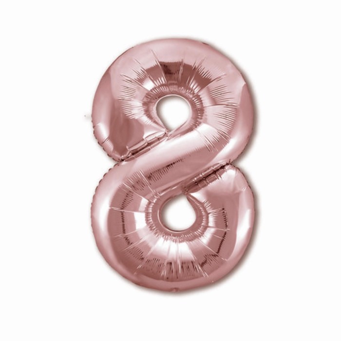 

Шар фольгированный 40 Цифра 8, цвет розовое золото Slim, Розовый, Воздушное оформление. Цифры