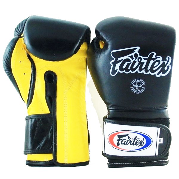 Боксерские перчатки Fairtex BGV9 Black/Yellow 14 oz