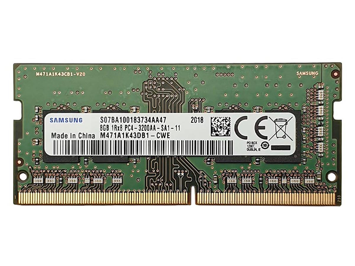 фото Модуль памяти samsung so-dimm ddr4 8гб pc4-25600, 3200mhz 1.2v, cl22, 260-pin m471a1k43db1