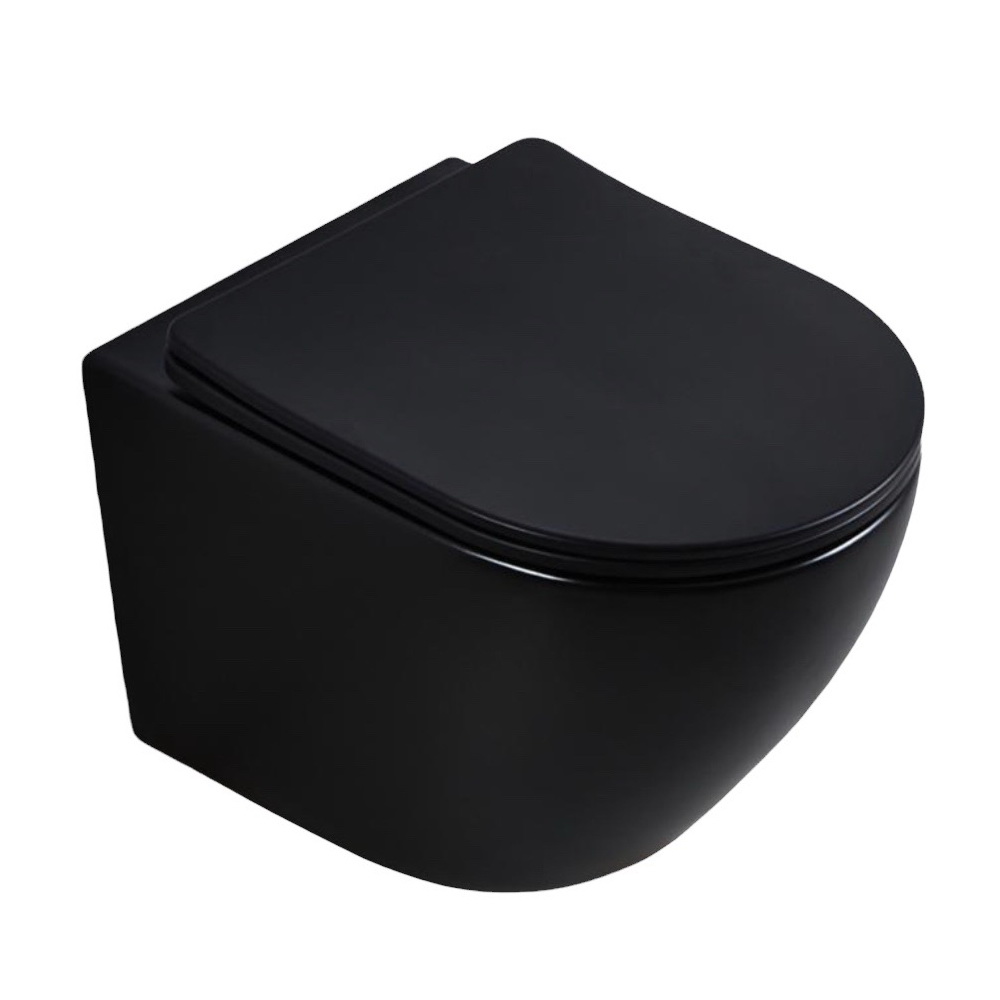 Унитаз подвесной безободковый черный с сиденьем с микролифтом BOND F01-108 унитаз bond