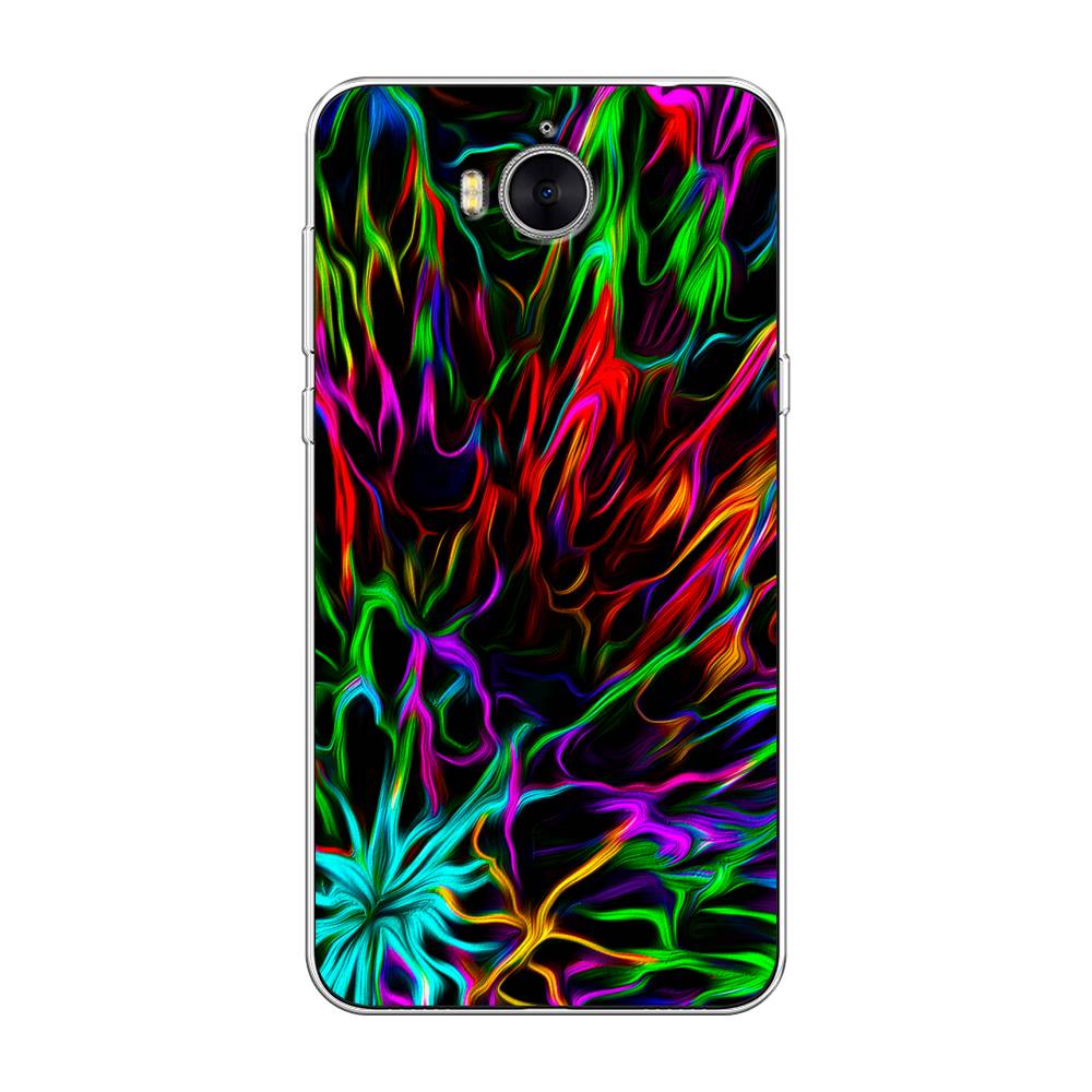 

Чехол на Huawei Y5 2017 "Разноцветные разводы", Голубой;зеленый;оранжевый, 62550-3
