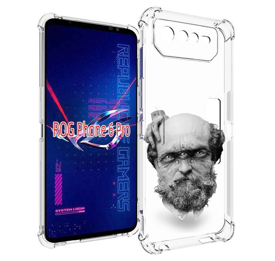 

Чехол MyPads страшный бородатый мужчина абстракция для Asus ROG Phone 6 Pro, Прозрачный, Tocco
