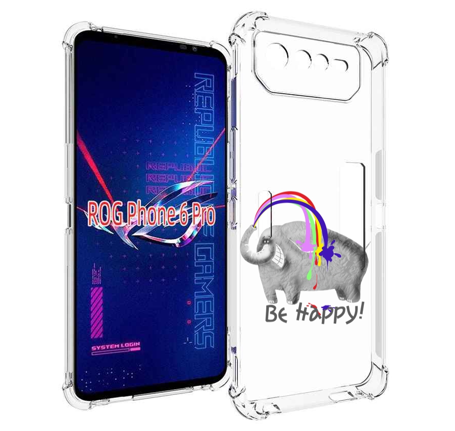 

Чехол MyPads счастливый слон для Asus ROG Phone 6 Pro, Прозрачный, Tocco