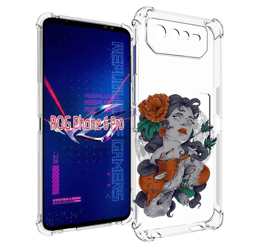 

Чехол MyPads темная девушка с лисой для Asus ROG Phone 6 Pro, Прозрачный, Tocco