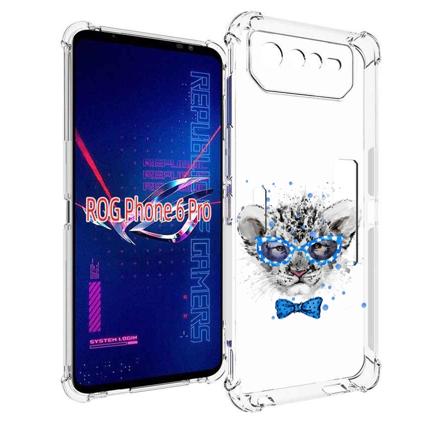 

Чехол MyPads тигренок с бабочкой для Asus ROG Phone 6 Pro, Прозрачный, Tocco