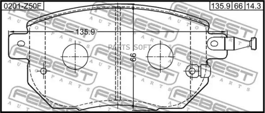 

Тормозные колодки FEBEST передние 0201Z50F