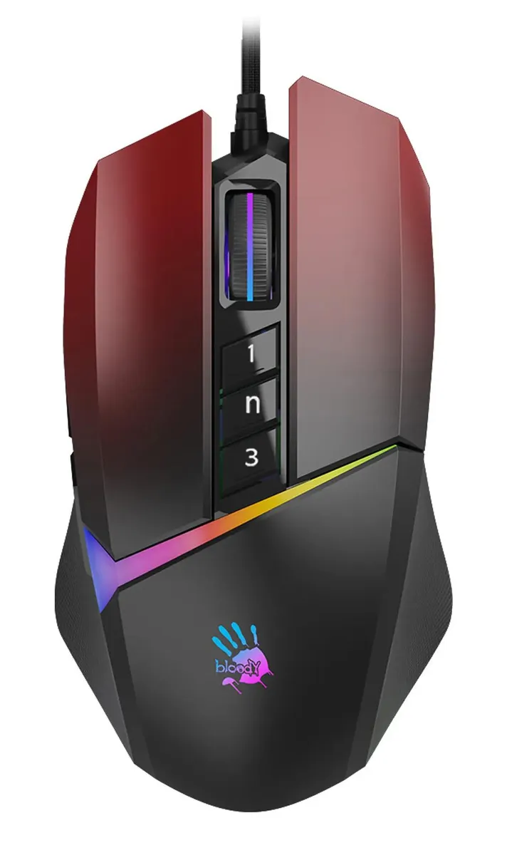 Проводная игровая мышь A4Tech Bloody W60 Max красный, черный