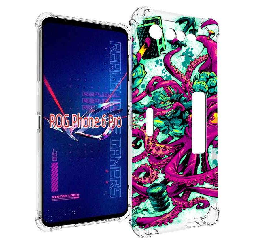 

Чехол MyPads фиолетовый кракен для Asus ROG Phone 6 Pro, Прозрачный, Tocco