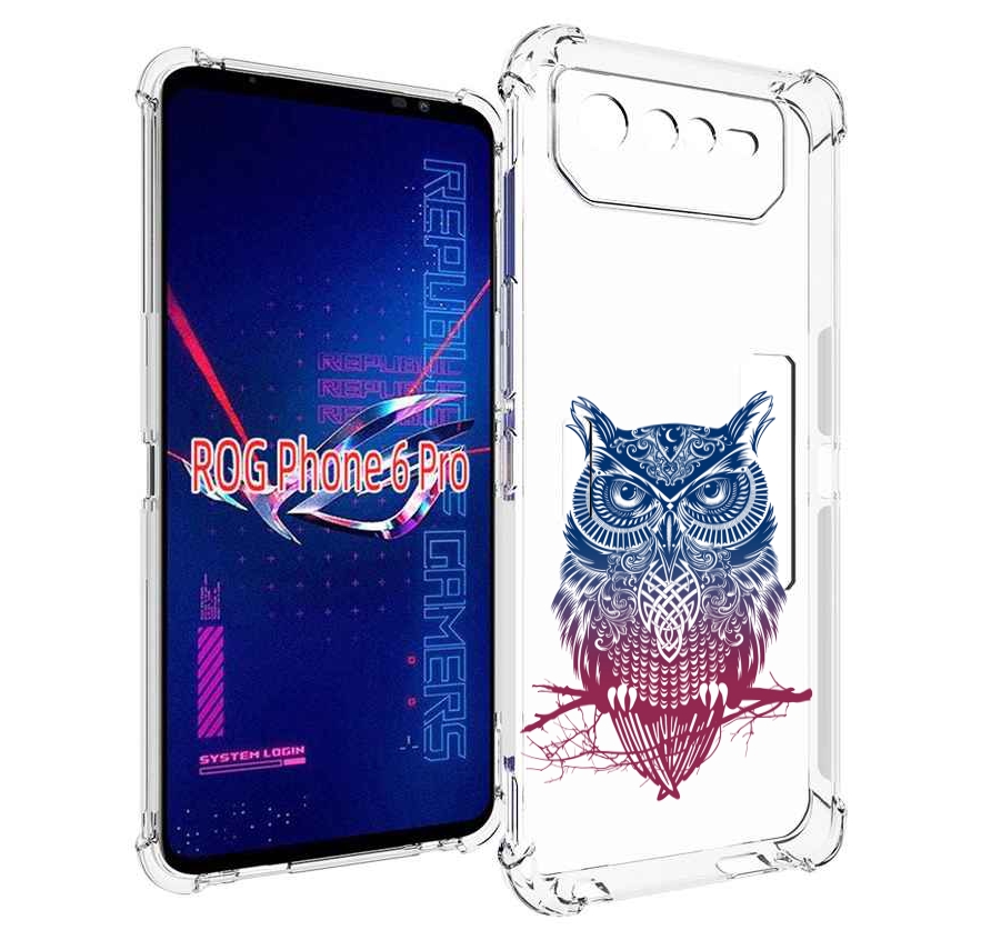 

Чехол MyPads хиппи сова для Asus ROG Phone 6 Pro, Прозрачный, Tocco