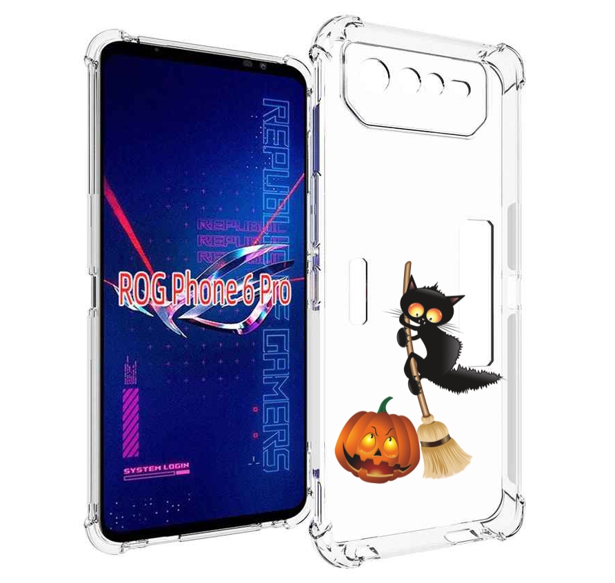 

Чехол MyPads хэлуинский котик для Asus ROG Phone 6 Pro, Прозрачный, Tocco