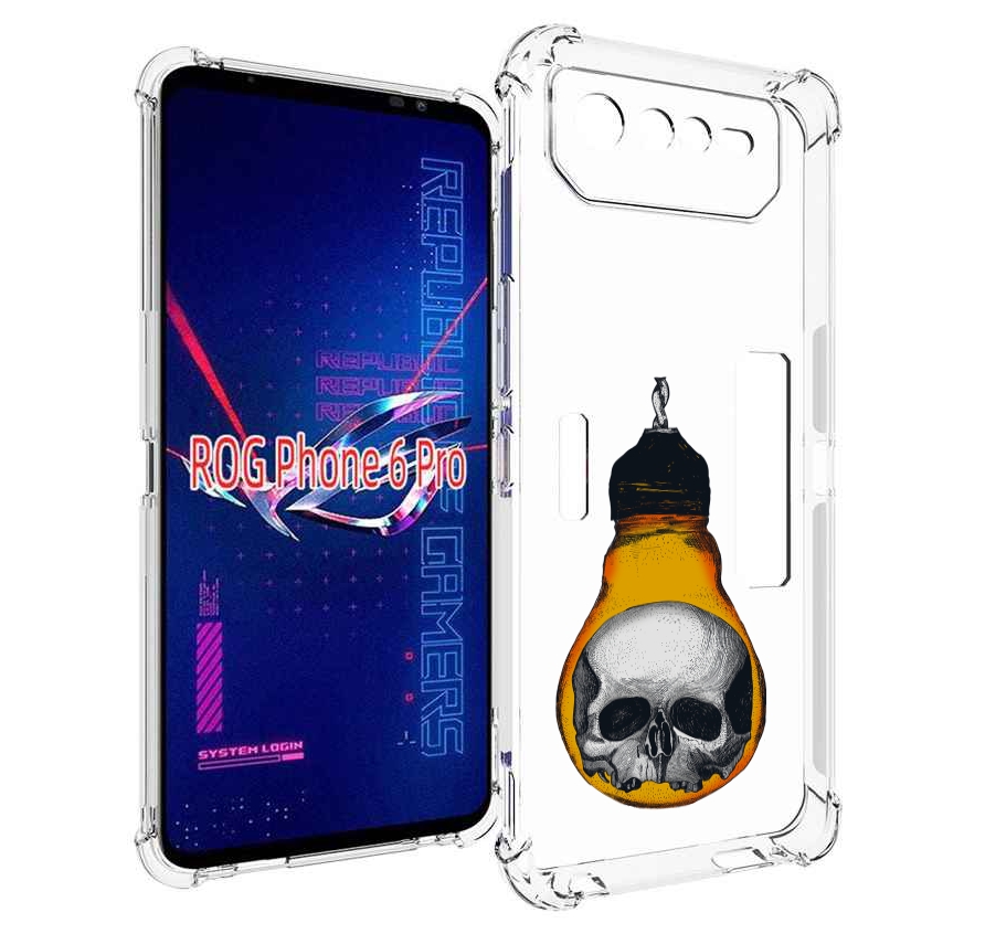 

Чехол MyPads череп в лампочке для Asus ROG Phone 6 Pro, Прозрачный, Tocco