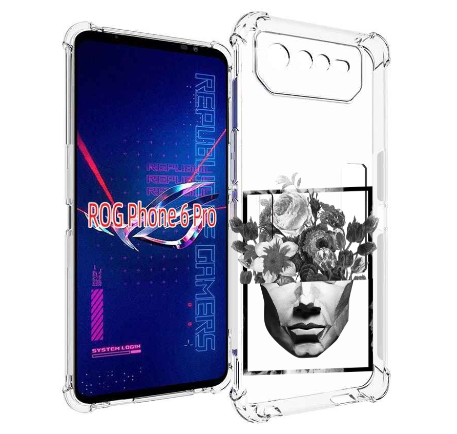 

Чехол MyPads черно белая ваза в абстракции для Asus ROG Phone 6 Pro, Прозрачный, Tocco