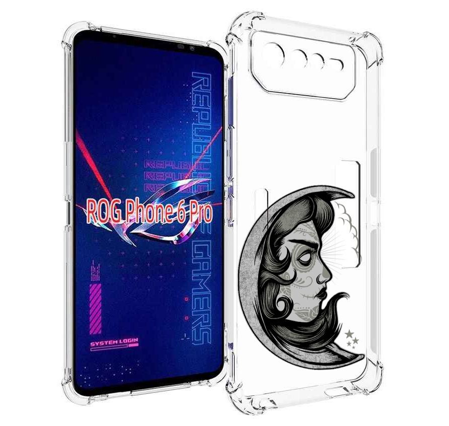 

Чехол MyPads черно белая луна с лицом для Asus ROG Phone 6 Pro, Прозрачный, Tocco