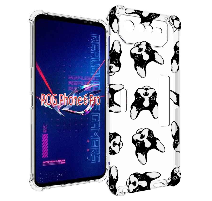 

Чехол MyPads черно белые собачки для Asus ROG Phone 6 Pro, Прозрачный, Tocco
